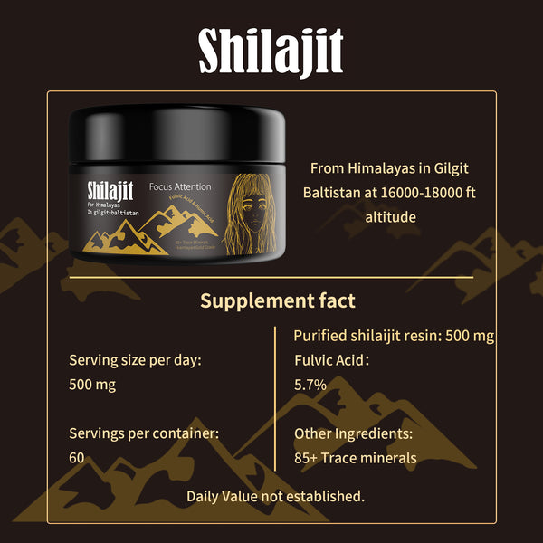 Shilajit for Men and Women Purest Himalayan Resin Shilajit- Golden-Grade 100% Shilajit with Fulvic Acid & 85+ Trace Minerals, 2/4/6 Packs