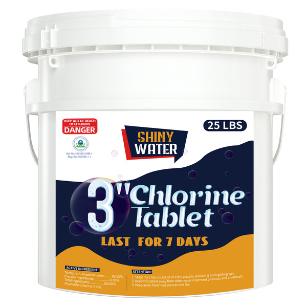 25/50/75 lbs 3 Inch Stabilized Chlorine Tablets | Pro-Grade Pool Sanitizer, Long Lasting, Slow Dissolving, 99% Pure Tri-Chlor, Individually Wrapped - 25/50lb